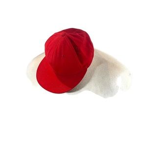 Lids Fitted Solid Red Baseball Cap